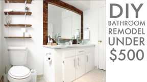 Remodeling a bathroom for Under $500 | DIY | How To | Modern Builds | EP. 67