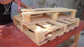 Woodworking Project From Pallet Wood // How To Make A Great Planter Shelves That Can Be Easily Moved