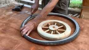 Very Effective Old Wood Reuse Project // How To Make A Unique Art Flower Car For Garden Decoration