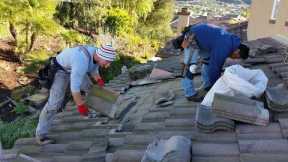 Roofer shows fastest tile roof leak repair from start to finish...in and out in under and hour.