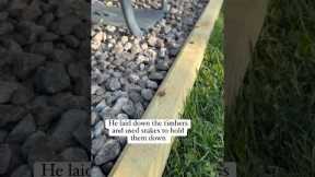 Creating a border around an above ground pool #pool #border #landscaping #rocks #ideas #backyard