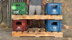 Transforming Old Pallets and Beer Crates into Stunning Furniture: A Creative Woodworking Project