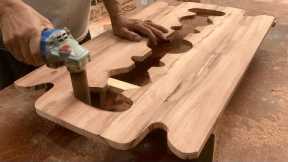 Unique Wood Work Full Of Creative Inspiration. Cutlery-shaped Coffee Table, The Perfect Combination
