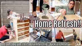 2024 HOUSE PROJECTS :: Guest Bedroom Reset, Thrifted Furniture Flip + Backyard Clean With Me