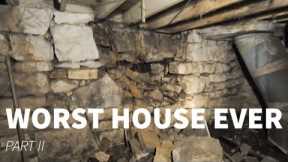 Stone Foundation Repair HOW TO Fix a COLLAPSED STONE FOUNDATION BASEMENT WALL Worst House Ever Pt 3