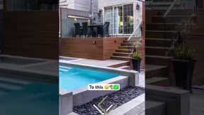 Backyard Transformed with Landscaping Renovation #pool #backyardrenovation #landscape #construction