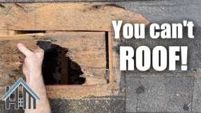 How to roof? You can't! Replace architect shingles and plywood.