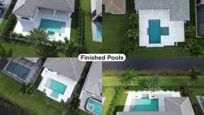 Pool Landscape Projects: Showing Landscape Installation Stages During Pool Construction Process