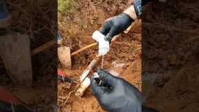 Repairing an underground PVC pipe leak on an irrigation system 🌱💦 #plumbing #plumber #asmr #diy