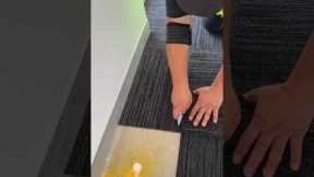 Carpet Tles Tips :Neat Wall-Edge Carpet Tile Finish #carpet #tips# carpet tiles