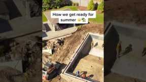 Summer Preparation with a Big Pool Installation #construction #landscape #pool