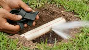 Use a piece of motorcycle inner tube rubber to repair a leaking water pipe