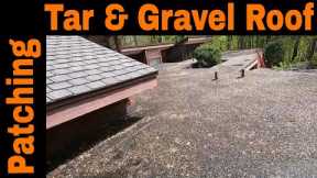 How to repair a leak on a flat roof with Tar and Gravel - I show my trick of over 35 years