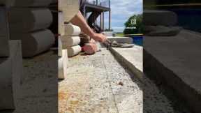 laying it DOWN 😤😤 #pool #landscaping #masonry #pavers