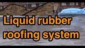 Liquid rubber flat roofing system for new flat roofs or roof repairs