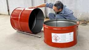 Make your own multi-purpose wood stove from old iron barrels at home