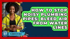 How To Stop Noisy Plumbing Pipes: Bleed Air From Water Lines - Plumbing DIY Daily